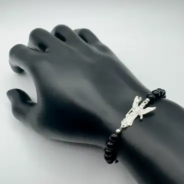 Pulsera Arcangel Rafael y Turmalina Plata de Ley
