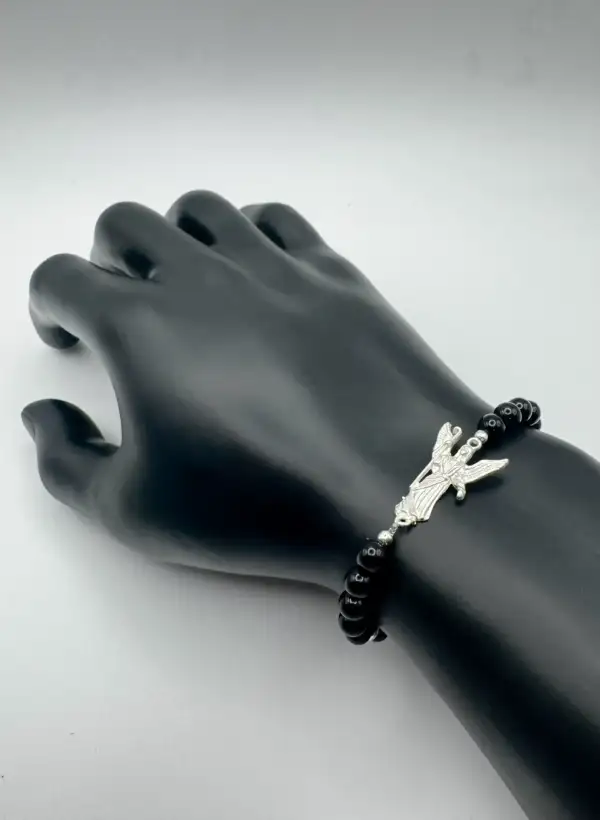 Pulsera Arcangel Rafael y Turmalina Plata de Ley