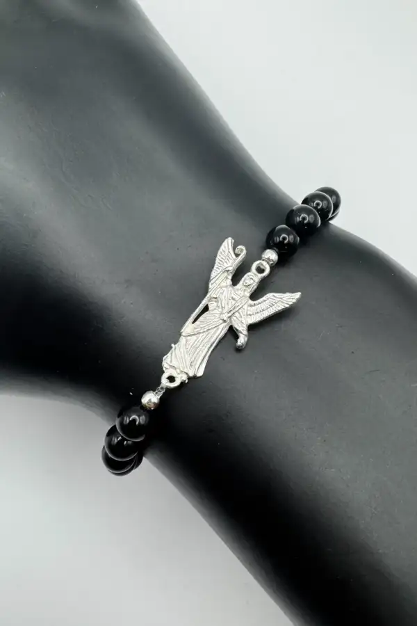 Pulsera Arcangel Rafael y Turmalina Plata de Ley - Imagen 2