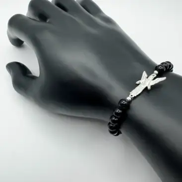 Pulsera Arcangel Gabriel y Turmalina Plata de Ley