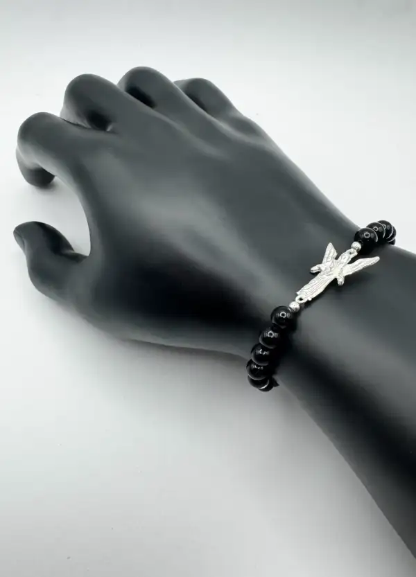 Pulsera Arcangel Gabriel y Turmalina Plata de Ley