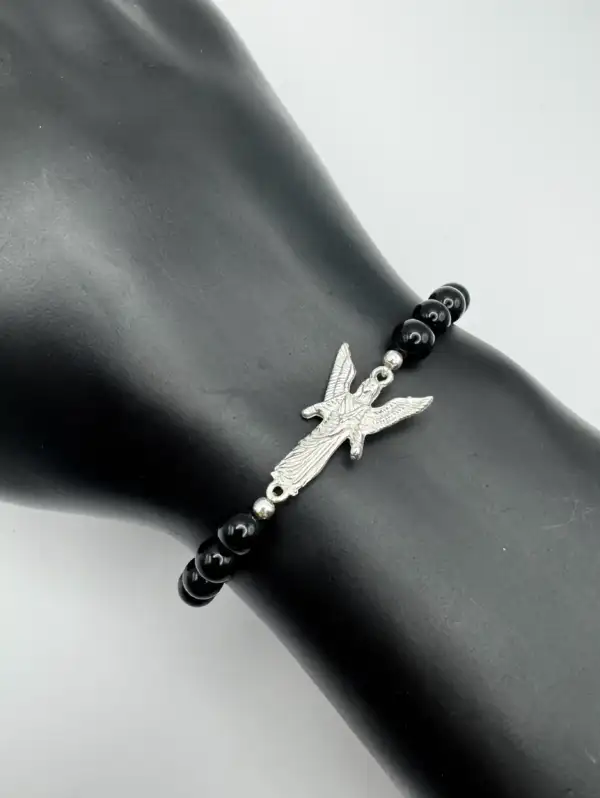 Pulsera Arcangel Gabriel y Turmalina Plata de Ley - Imagen 2