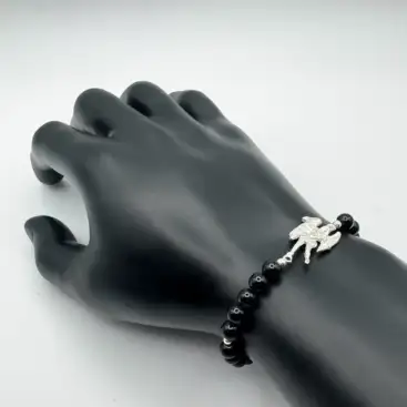 Pulsera Arcangel Miguel y Turmalina Plata de Ley