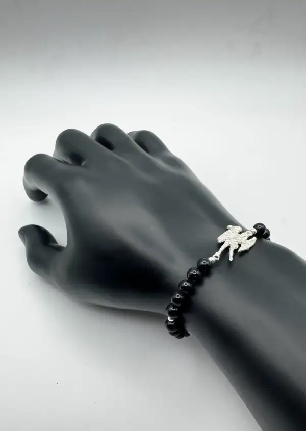 Pulsera Arcangel Miguel y Turmalina Plata de Ley