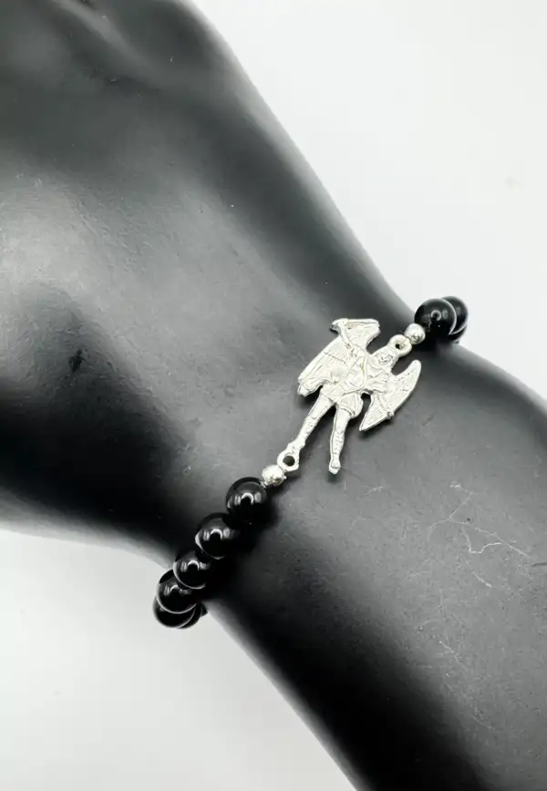 Pulsera Arcangel Miguel y Turmalina Plata de Ley - Imagen 2