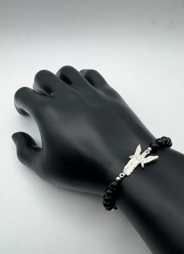 Pulsera Arcangel Uriel y Turmalina Plata de Ley