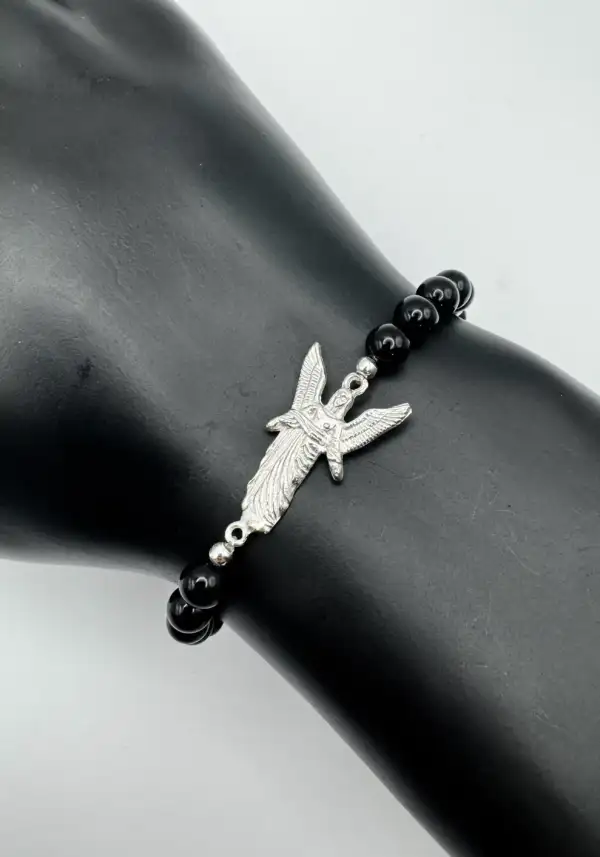 Pulsera Arcangel Uriel y Turmalina Plata de Ley - Imagen 2