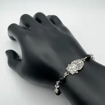 Pulsera Ganesh con Turmalina Plata de Ley