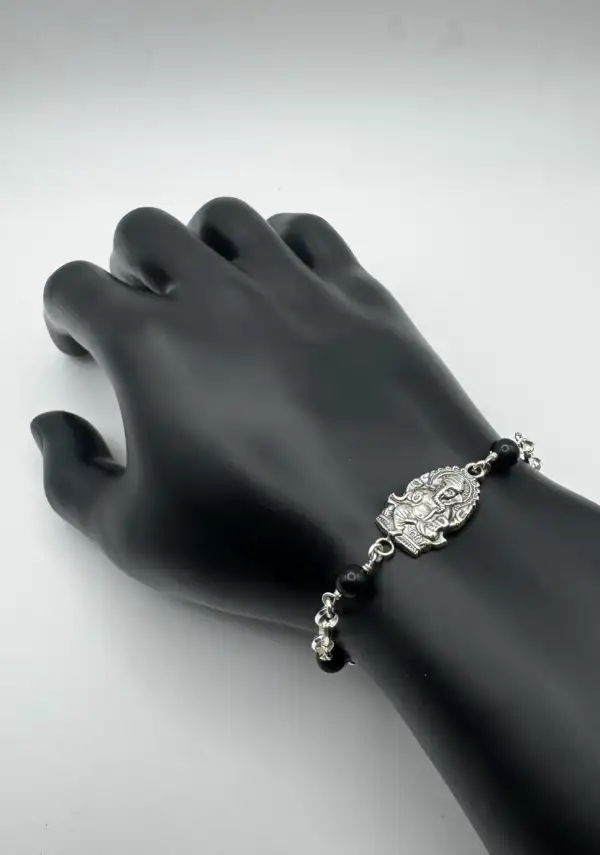 Pulsera Ganesh con Turmalina Plata de Ley