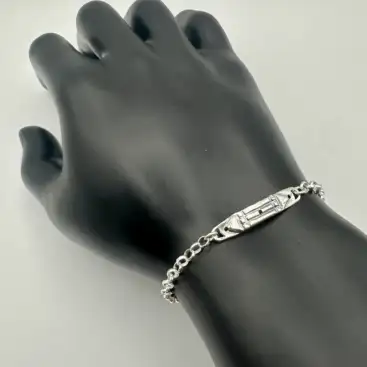 Pulsera Atlante Grande Plata De Ley