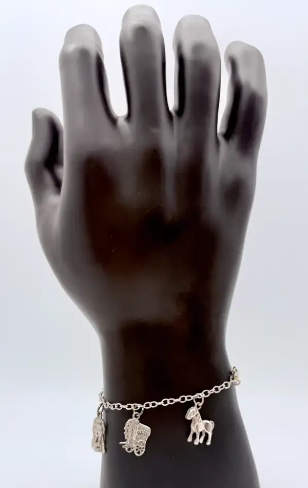 Pulsera Abalorios Virgen Del Rocio Plata De Ley - Imagen 2