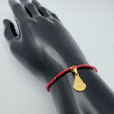 Pulsera Bolitas Virgen Del Rocio Acero Dorado (Color Aleatorio)