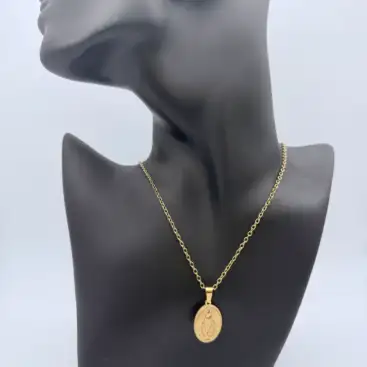 Colgante La Milagrosa Acero Dorado