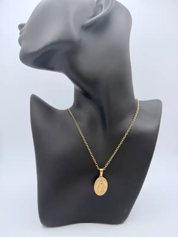 Colgante La Milagrosa Acero Dorado