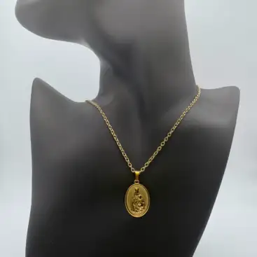 Colgante Virgen Del Carmen Acero Dorado