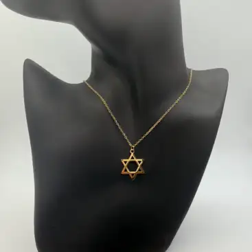 Colgante Estrella De David Acero Dorado