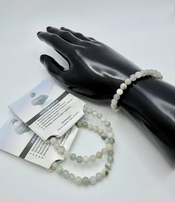Pulsera Aguamarina 6 mm