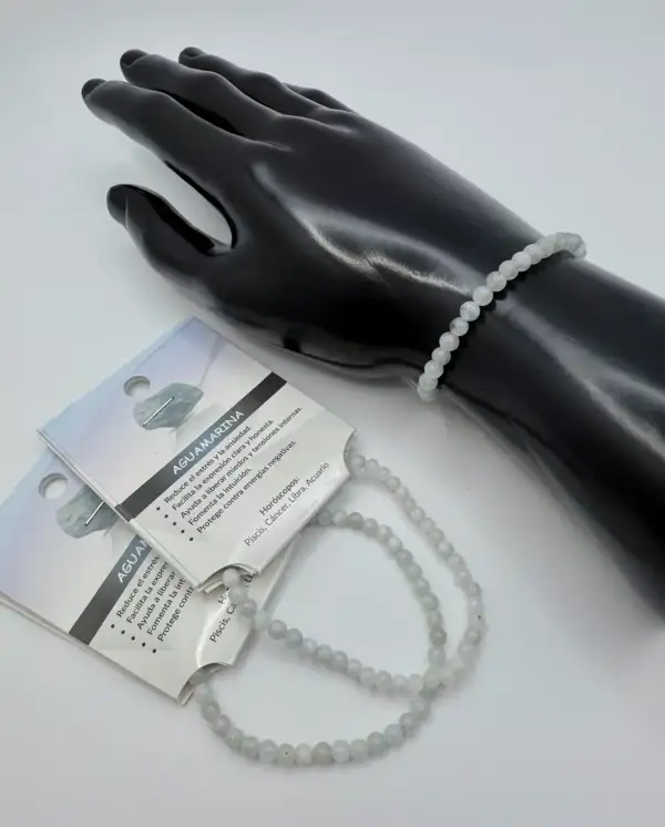 Pulsera Aguamarina 4 mm
