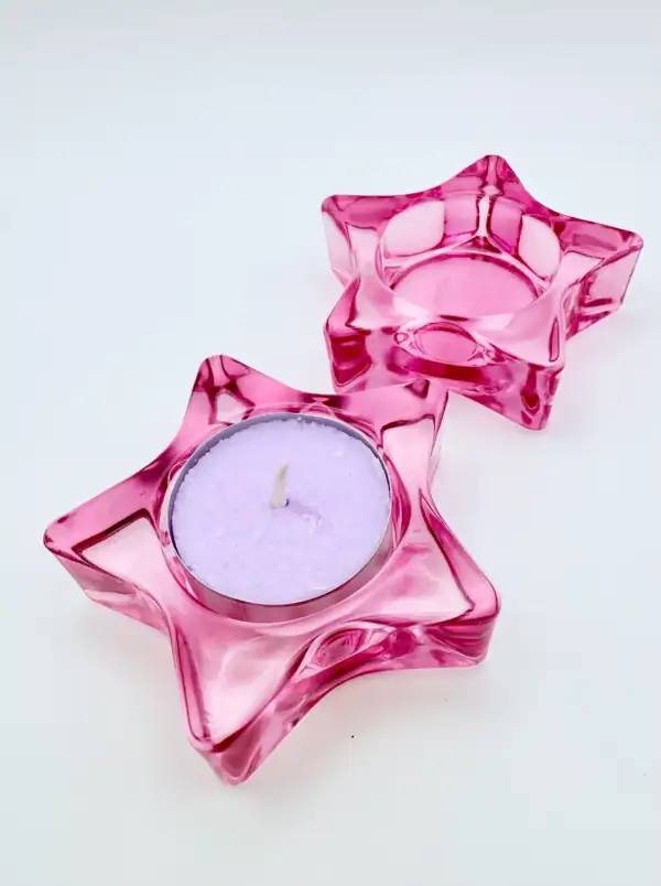 Porta Vela Estrella Rosa