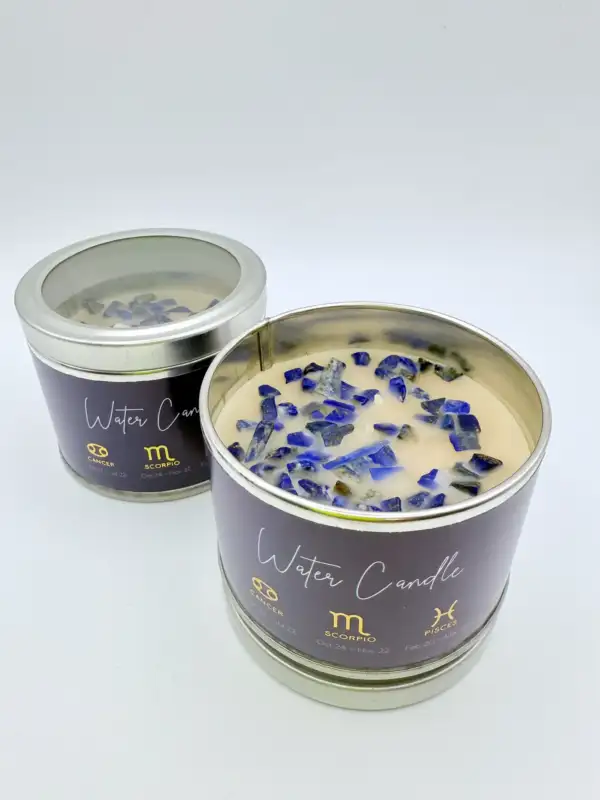 Vela Aromatica De Jazmin Con Lapislazuli