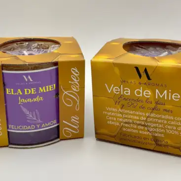 Vela De Miel Con Lavanda