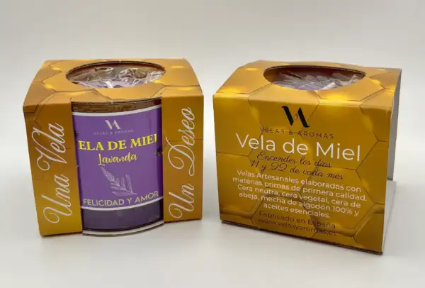 Vela De Miel Con Lavanda