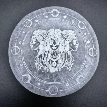 Placa Selenita Triple Diosa Hecate