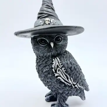 Figura Buho Brujo Con Sombrero 14cm