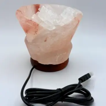 Lampara De Luz Sal Del Himalaya Con Piedras