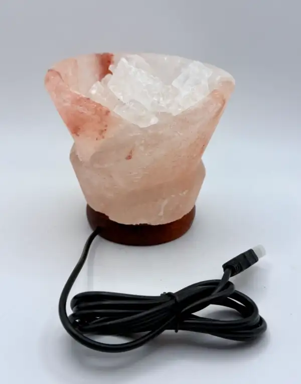Lampara De Luz Sal Del Himalaya Con Piedras