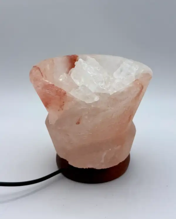 Lampara De Luz Sal Del Himalaya Con Piedras - Imagen 3