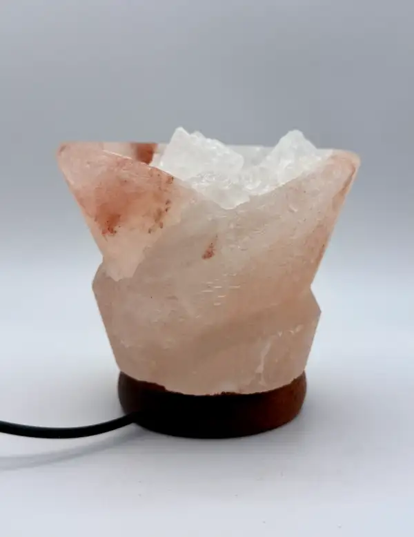 Lampara De Luz Sal Del Himalaya Con Piedras - Imagen 2