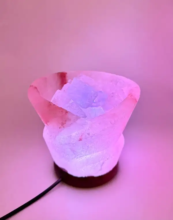 Lampara De Luz Sal Del Himalaya Con Piedras - Imagen 6