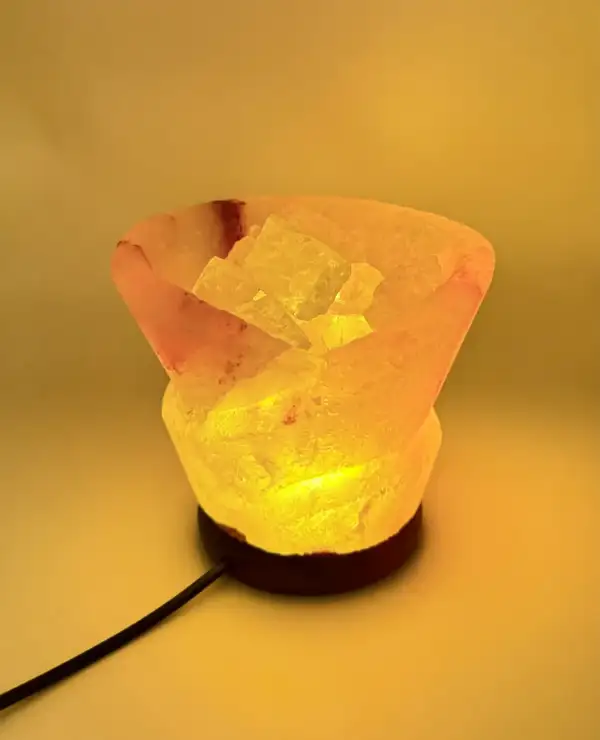Lampara De Luz Sal Del Himalaya Con Piedras - Imagen 8