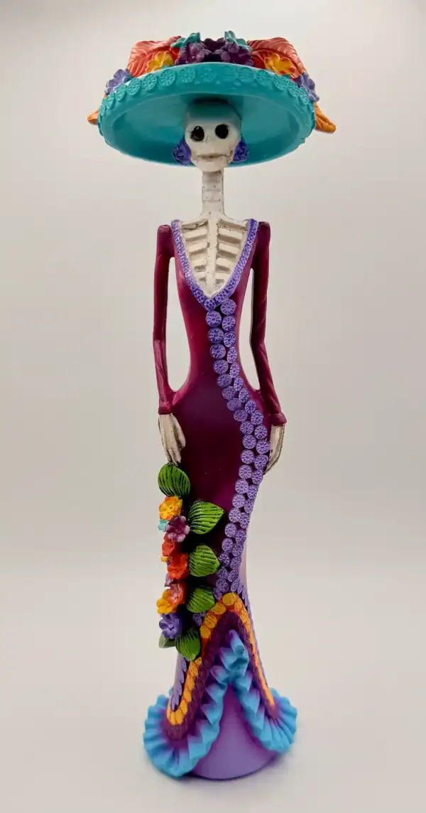 Figura Catrina Sombrero Azul - Imagen 3