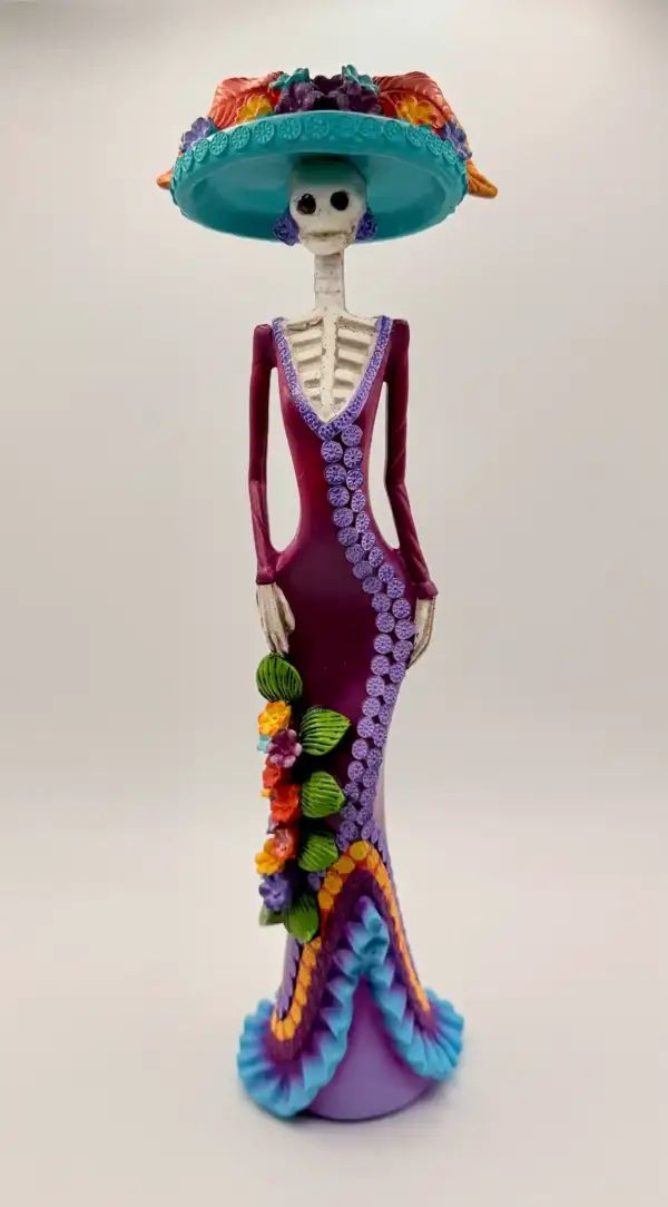 Figura Catrina Sombrero Azul - Imagen 2