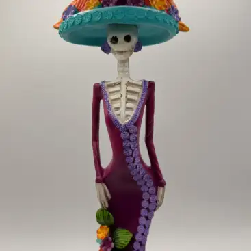 Figura Catrina Sombrero Azul