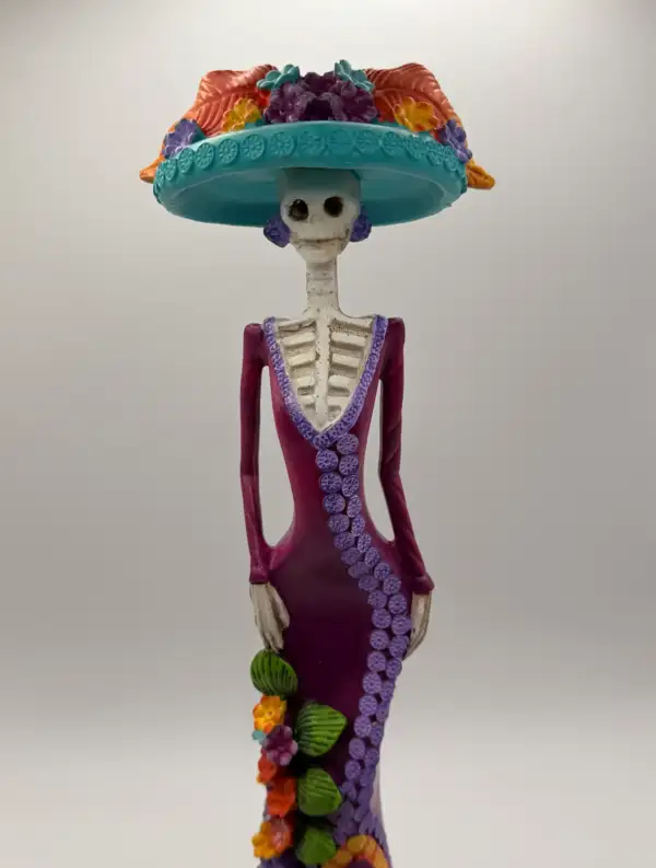 Figura Catrina Sombrero Azul