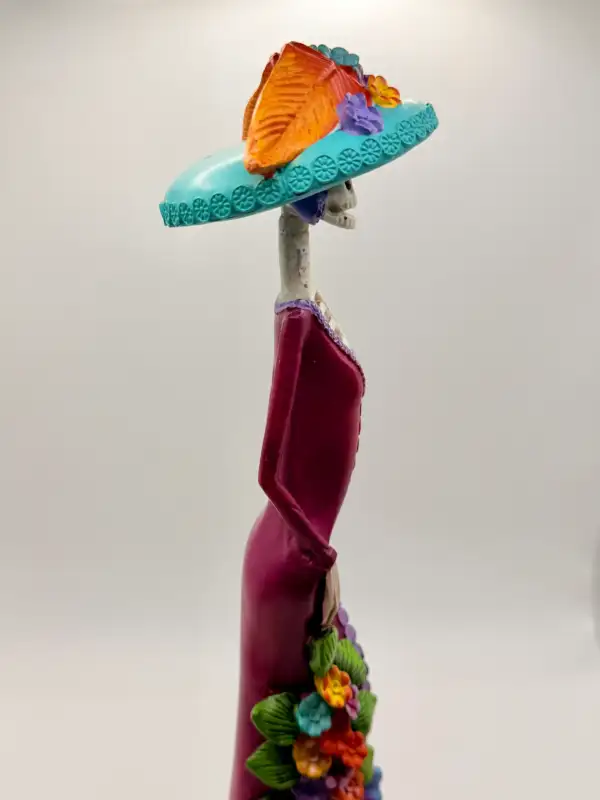 Figura Catrina Sombrero Azul - Imagen 4