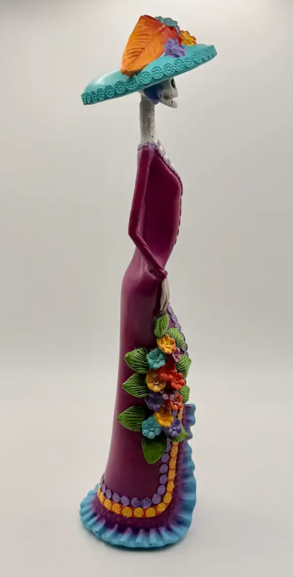 Figura Catrina Sombrero Azul - Imagen 5