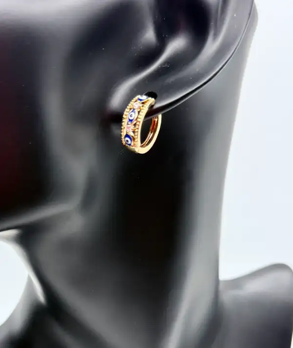 Pendientes Ojos Turcos de Acero Dorado