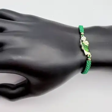 Pulsera Macrame San judas Verde Modelo 1