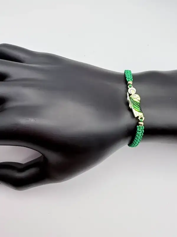 Pulsera Macrame San judas Verde Modelo 1