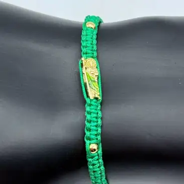 Pulsera Macrame San judas Verde Modelo 2