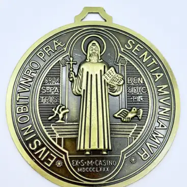 Medalla San Benito XXL Bronce para Colgar