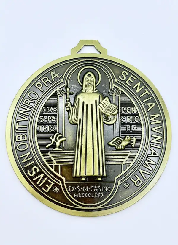 Medalla San Benito XXL Bronce para Colgar