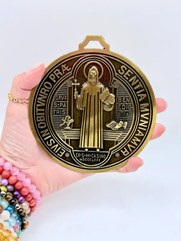 Medalla San Benito XXL Bronce para Colgar - Imagen 3