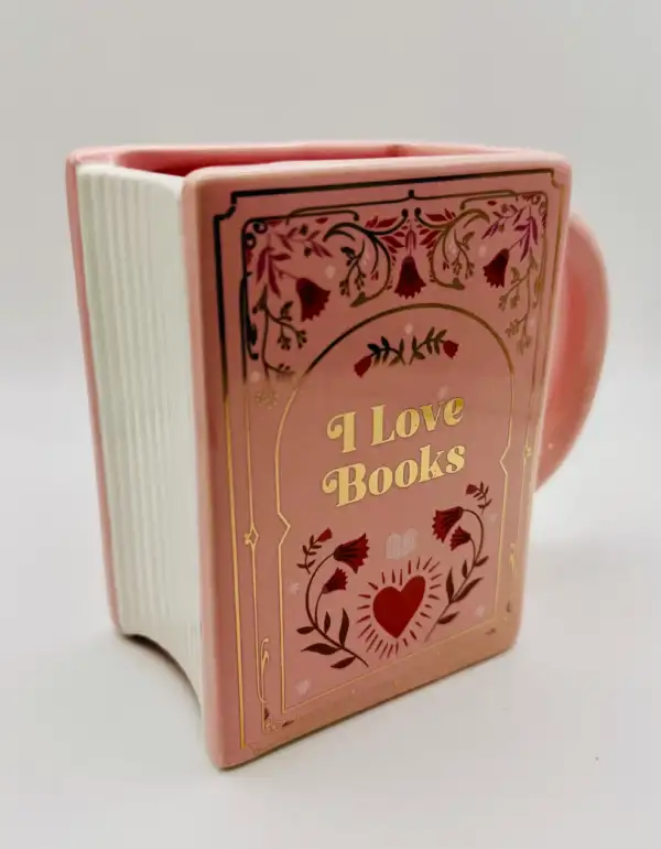 Taza En Forma De Libro Rosa