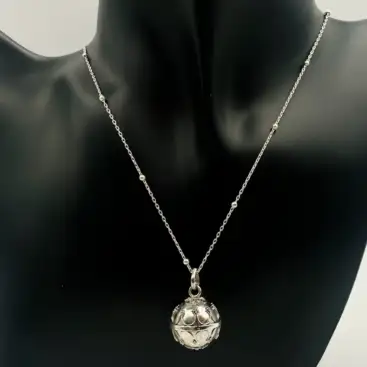 Llamador De Angeles Plata De Ley Con Cadena
