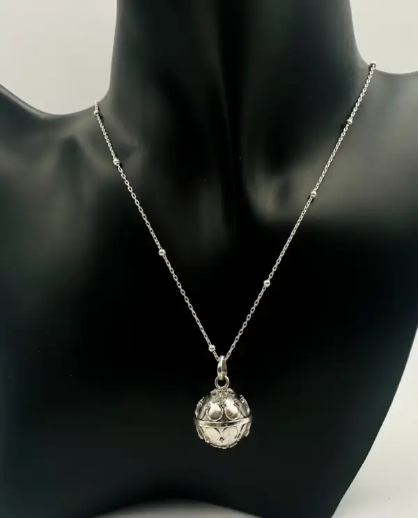 Llamador De Angeles Plata De Ley Con Cadena
